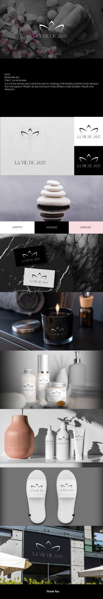 La Vie de Jass home spa brand identity: logo, colours and mockups