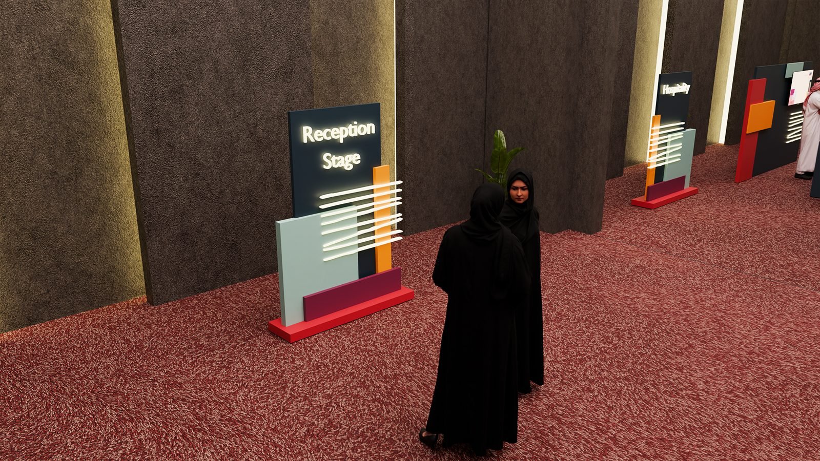 MOC Fashion event: Reception stage sign in the corridor